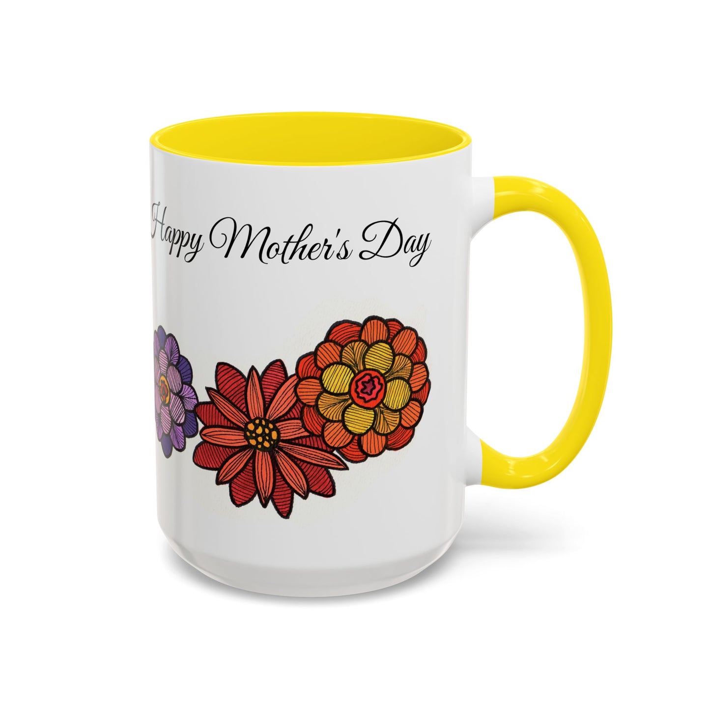 Floral Mother's Day Coffee Mug - 15oz Accent Mug for Moms