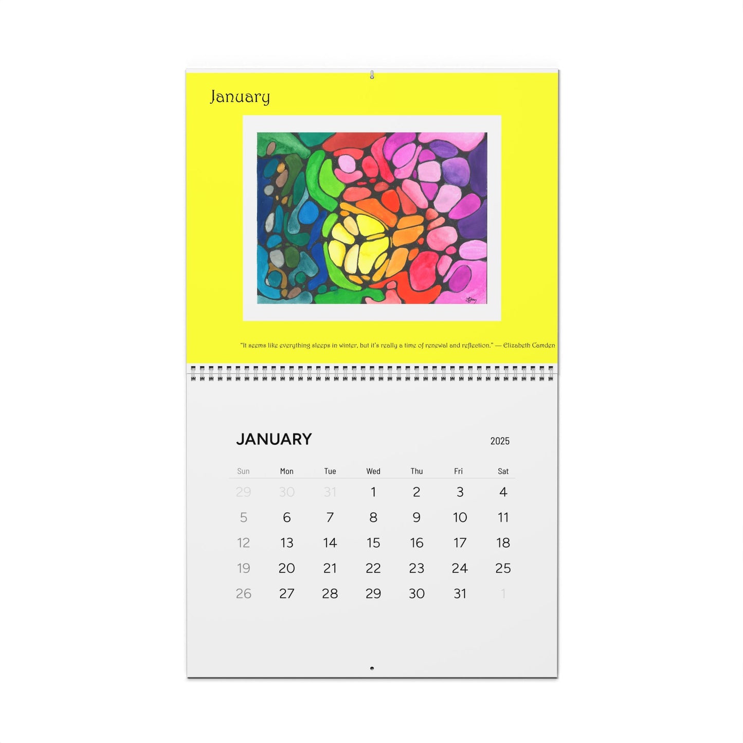 2025 Perceptivity Calendar - Neurographic art by Fran - 14x11.5" Glossy