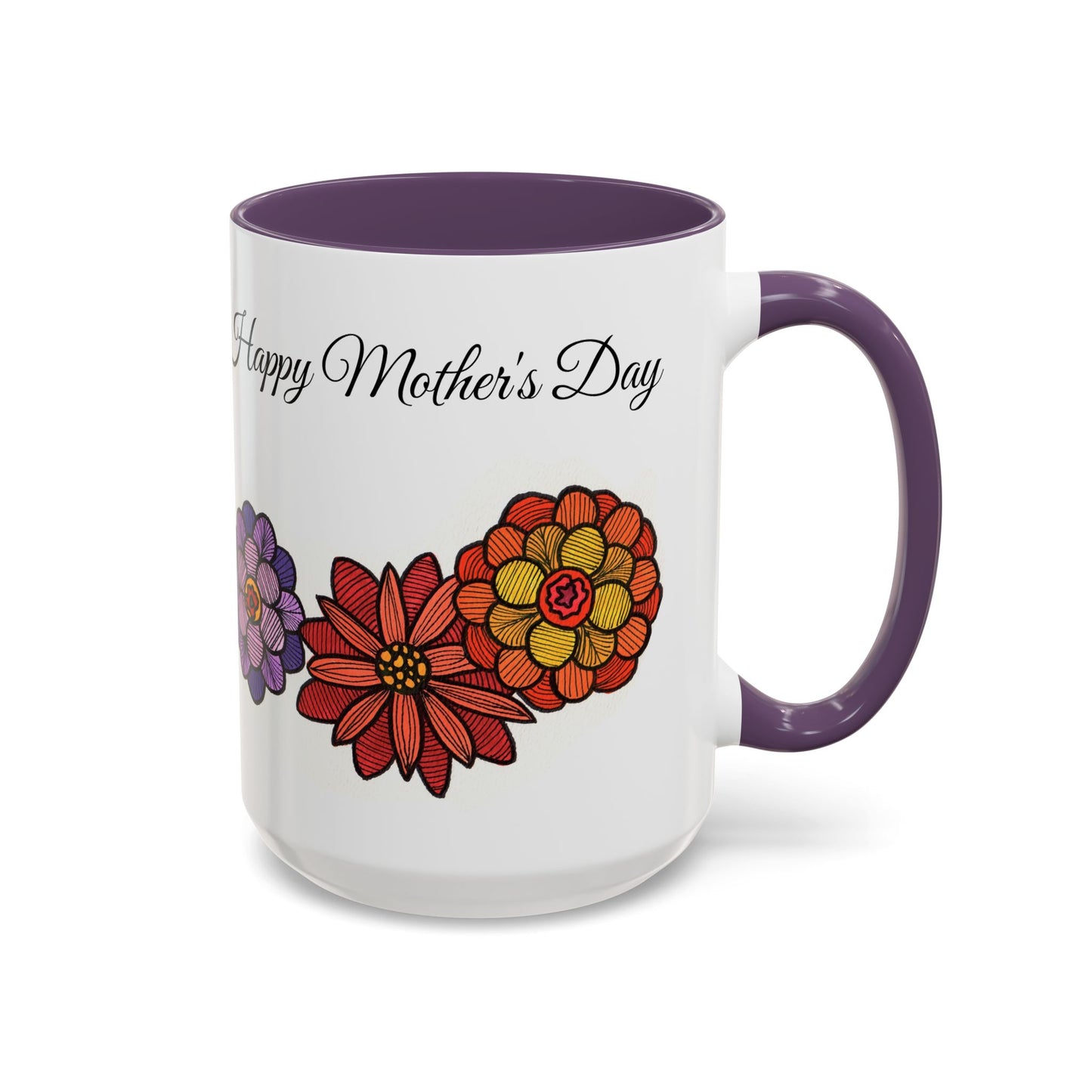Floral Mother's Day Coffee Mug - 15oz Accent Mug for Moms