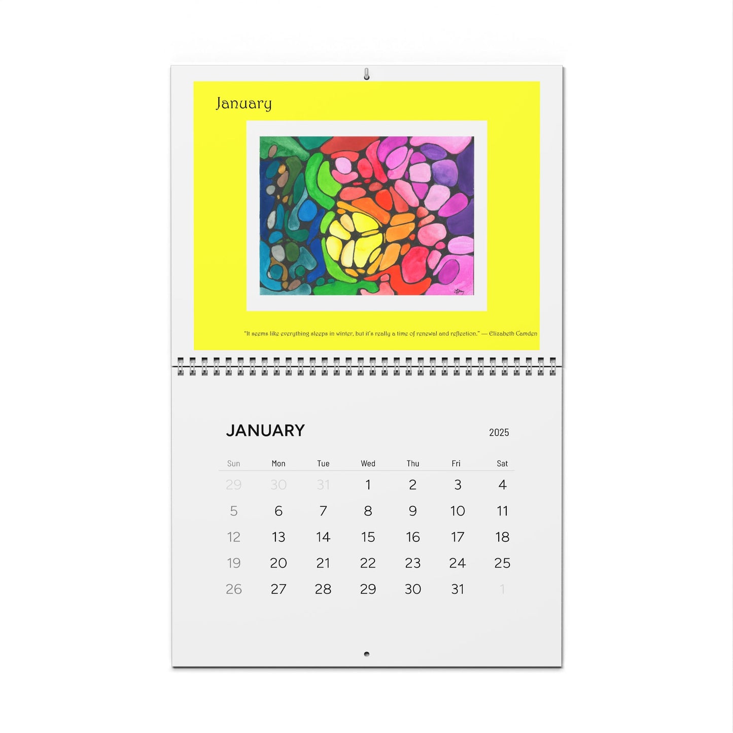 2025 Perceptivity Calendar - Neurographic art by Fran 11x8.5" Matte