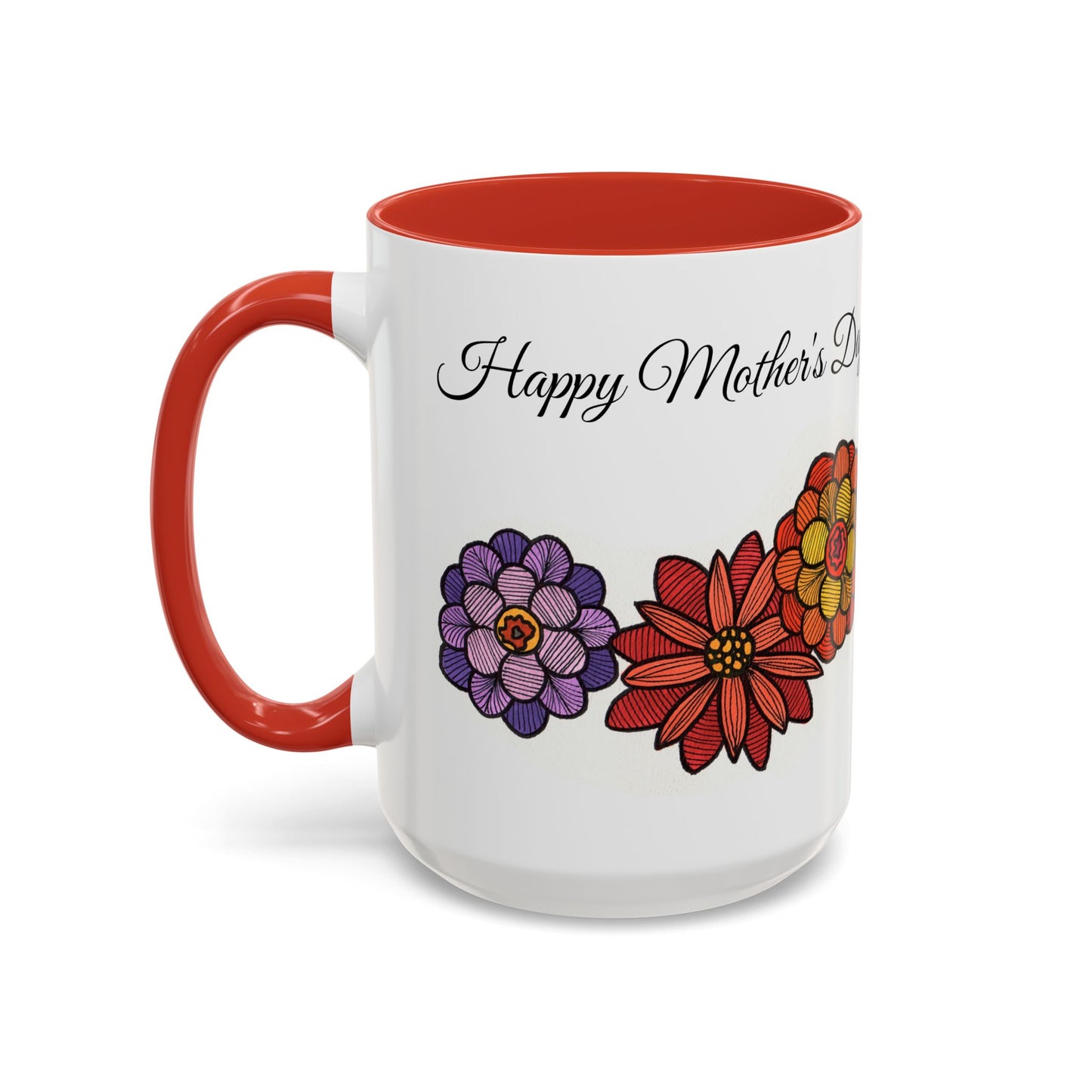 Floral Mother's Day Coffee Mug - 15oz Accent Mug for Moms