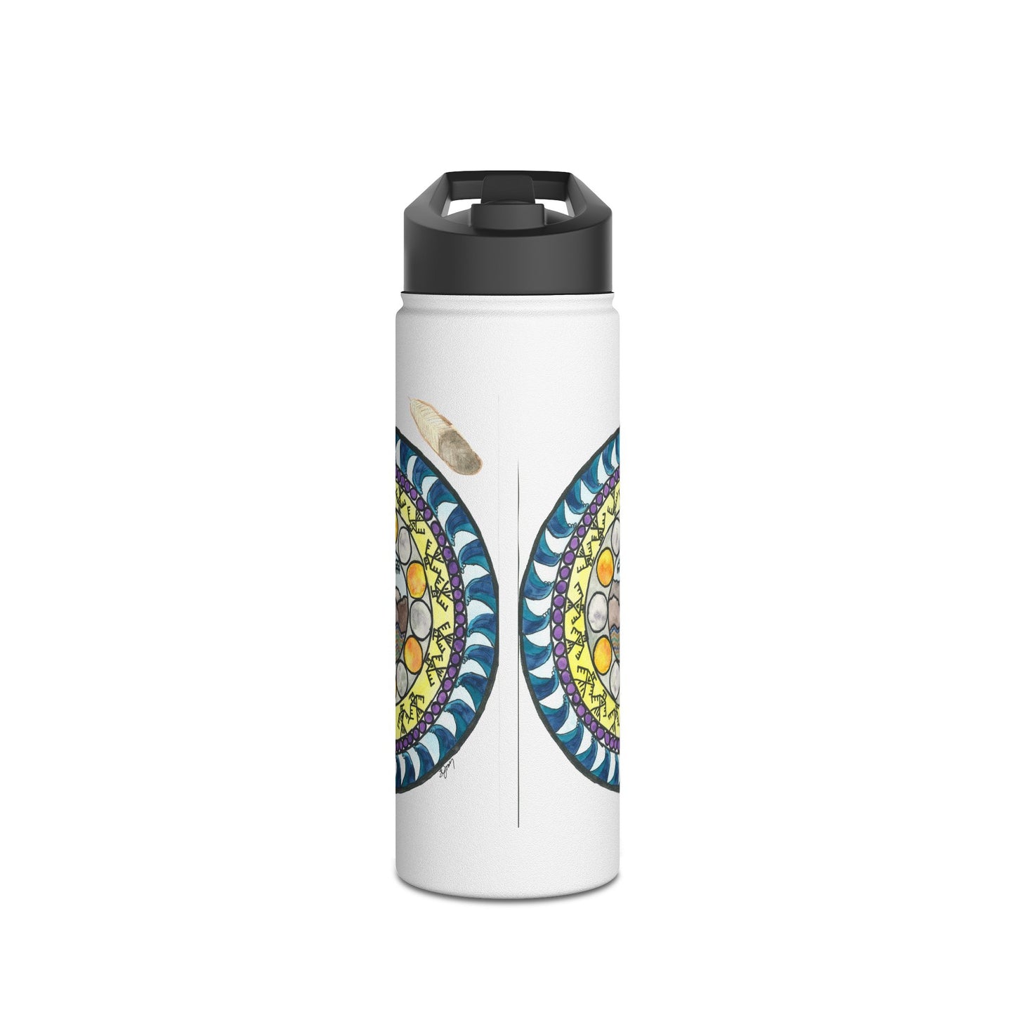 Stainless Steel Water Bottle with Wheel of Healing #2