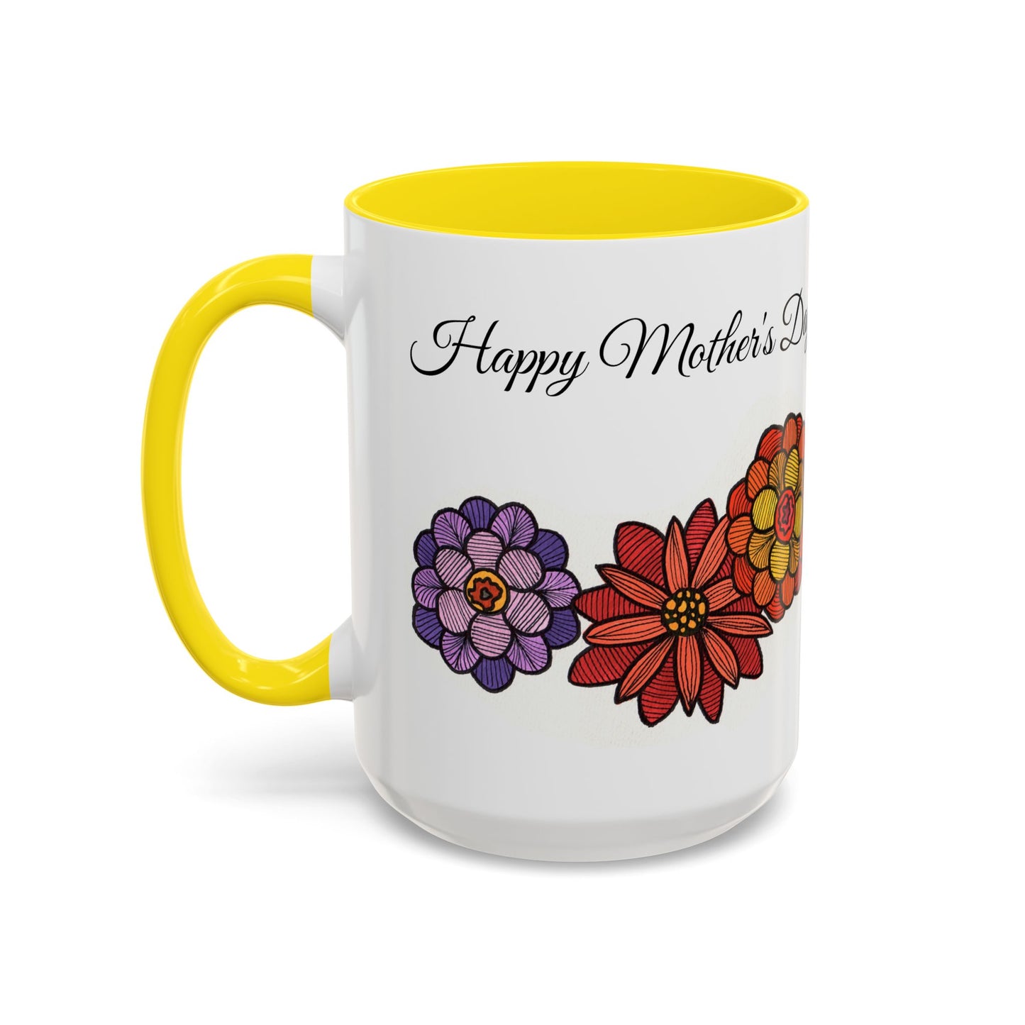 Floral Mother's Day Coffee Mug - 15oz Accent Mug for Moms