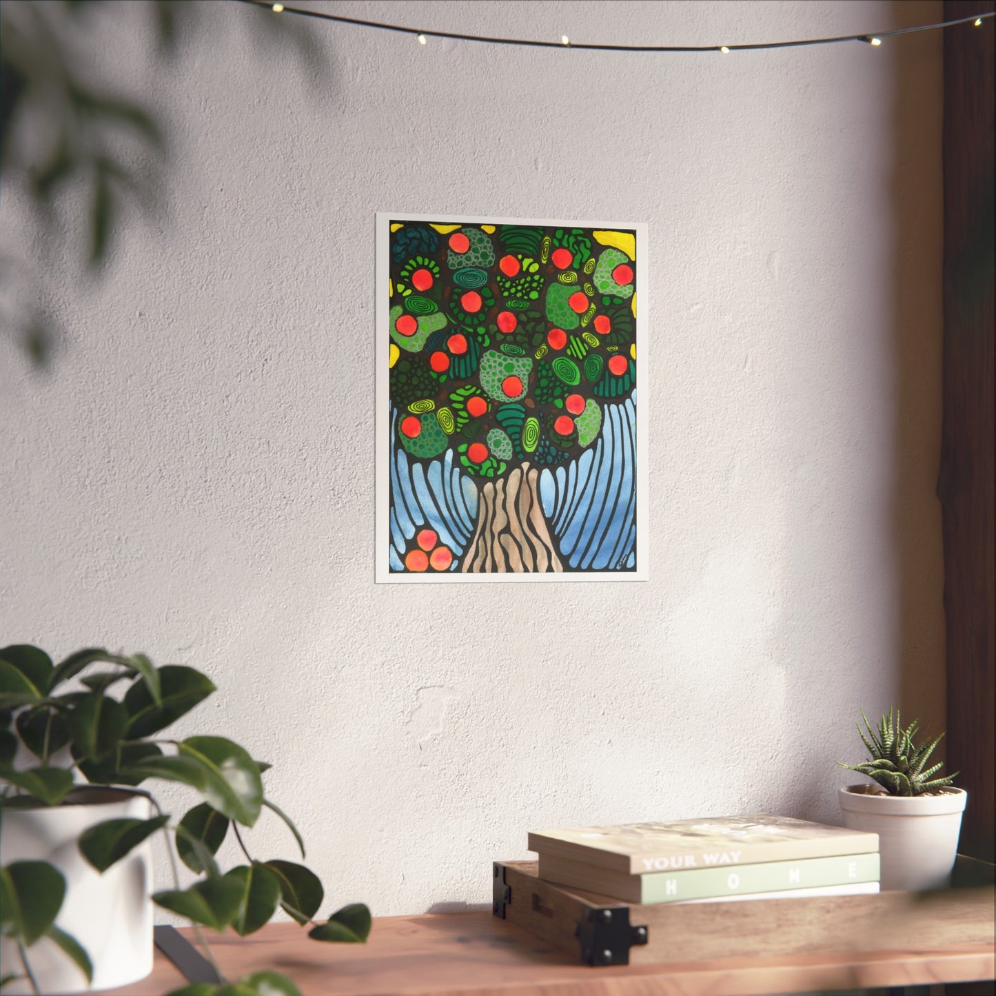 Neurographic art: Peach tree poster