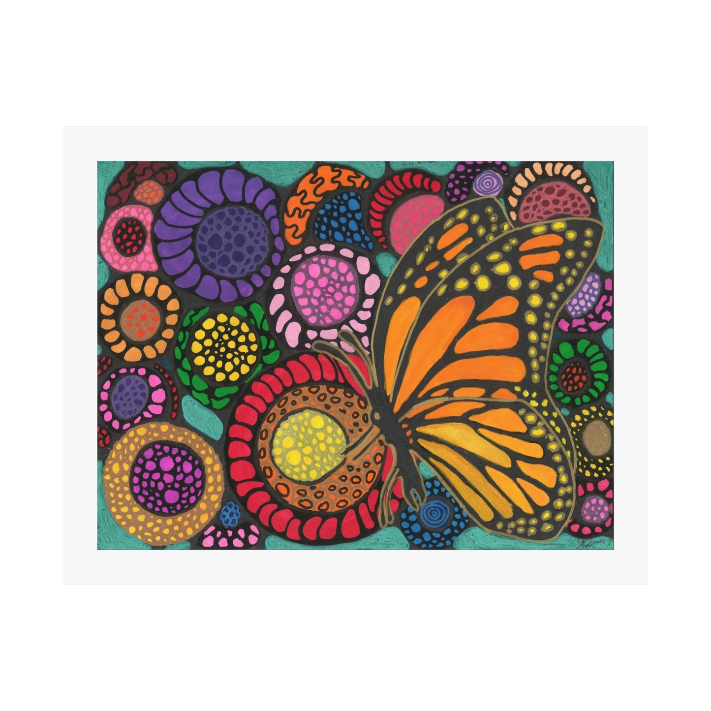 Butterfly with flowers Poster