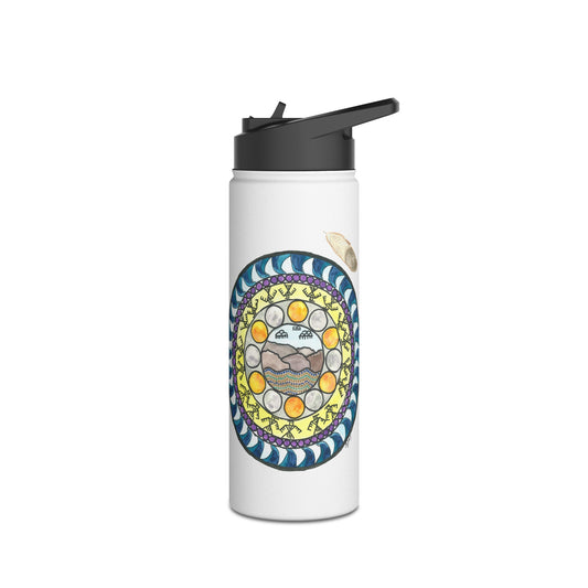 Stainless Steel Water Bottle with Wheel of Healing #2