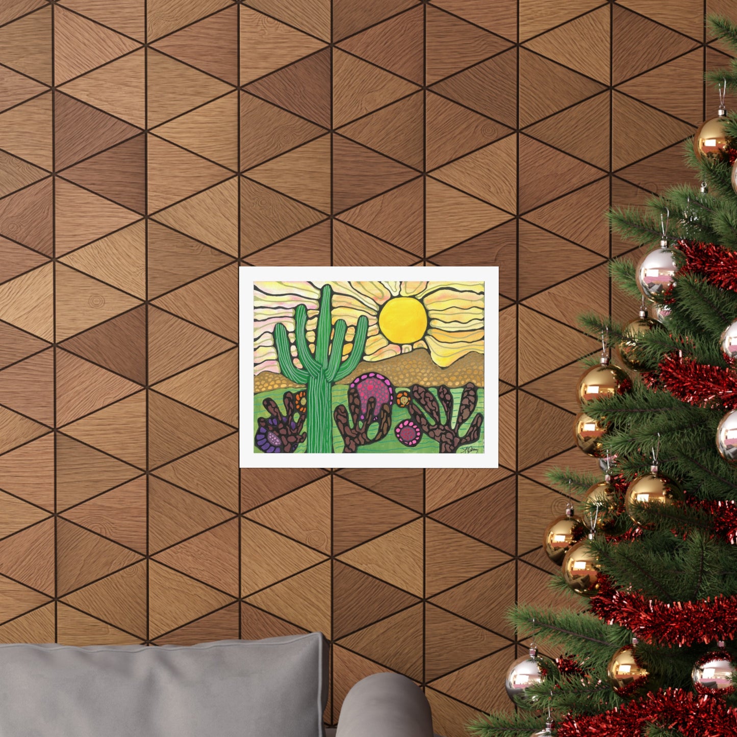 Desert Saguaro Neurographic Art Poster