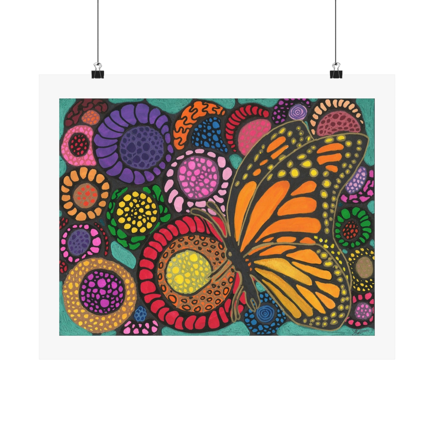 Butterfly with flowers Poster