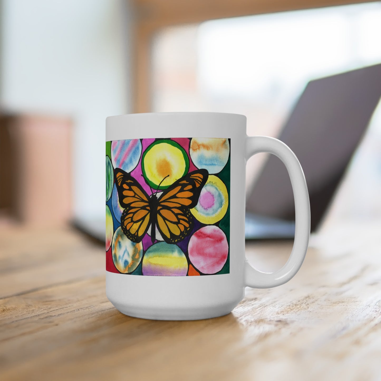 Neurographic art mug: Monarch on orbs