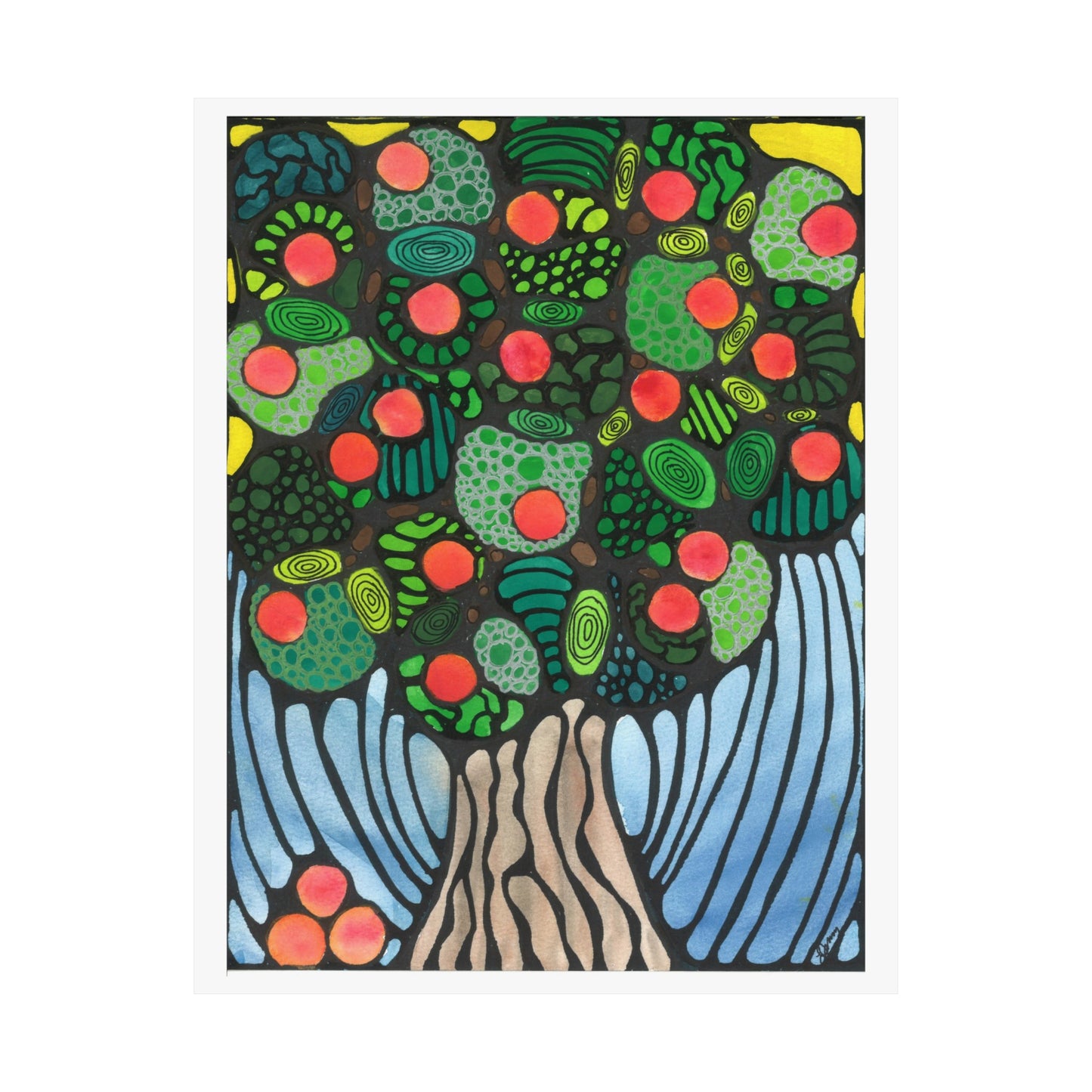 Neurographic art: Peach tree poster