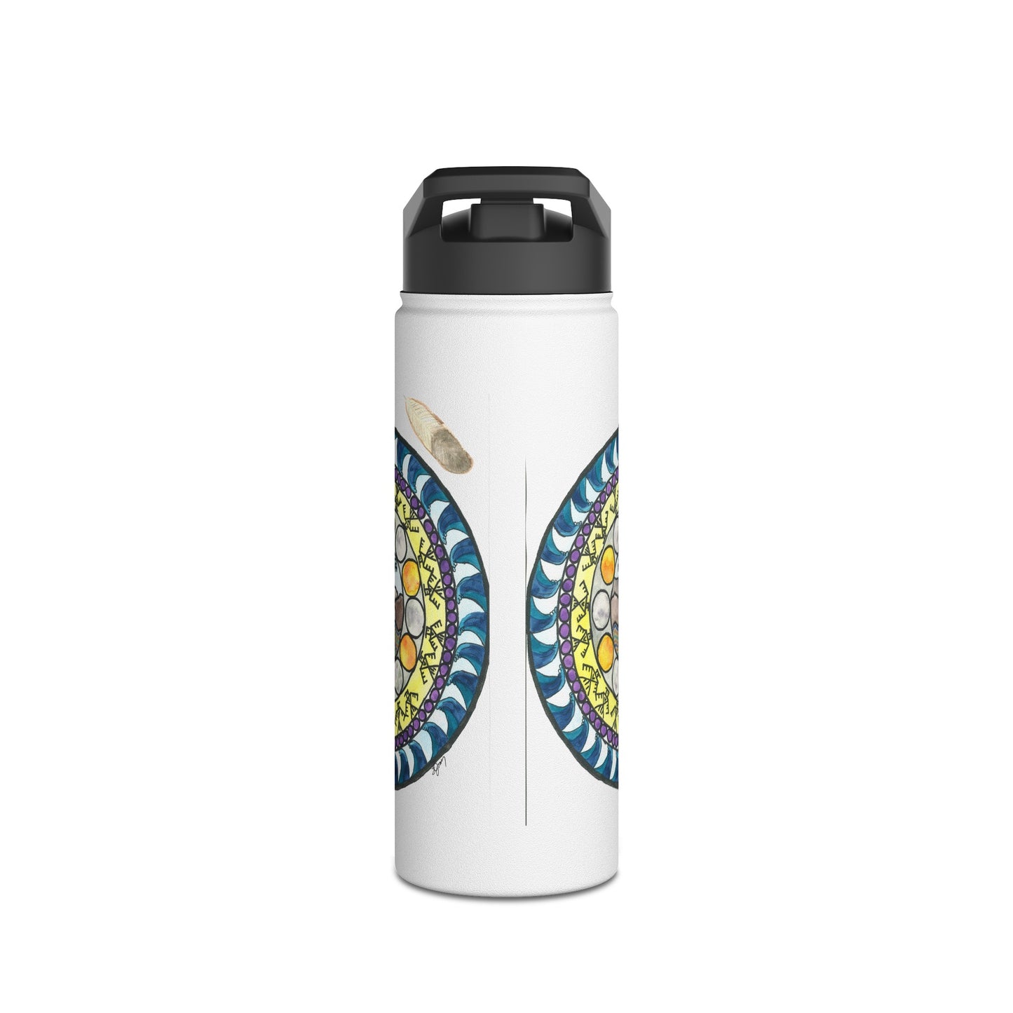 Stainless Steel Water Bottle with Wheel of Healing #2