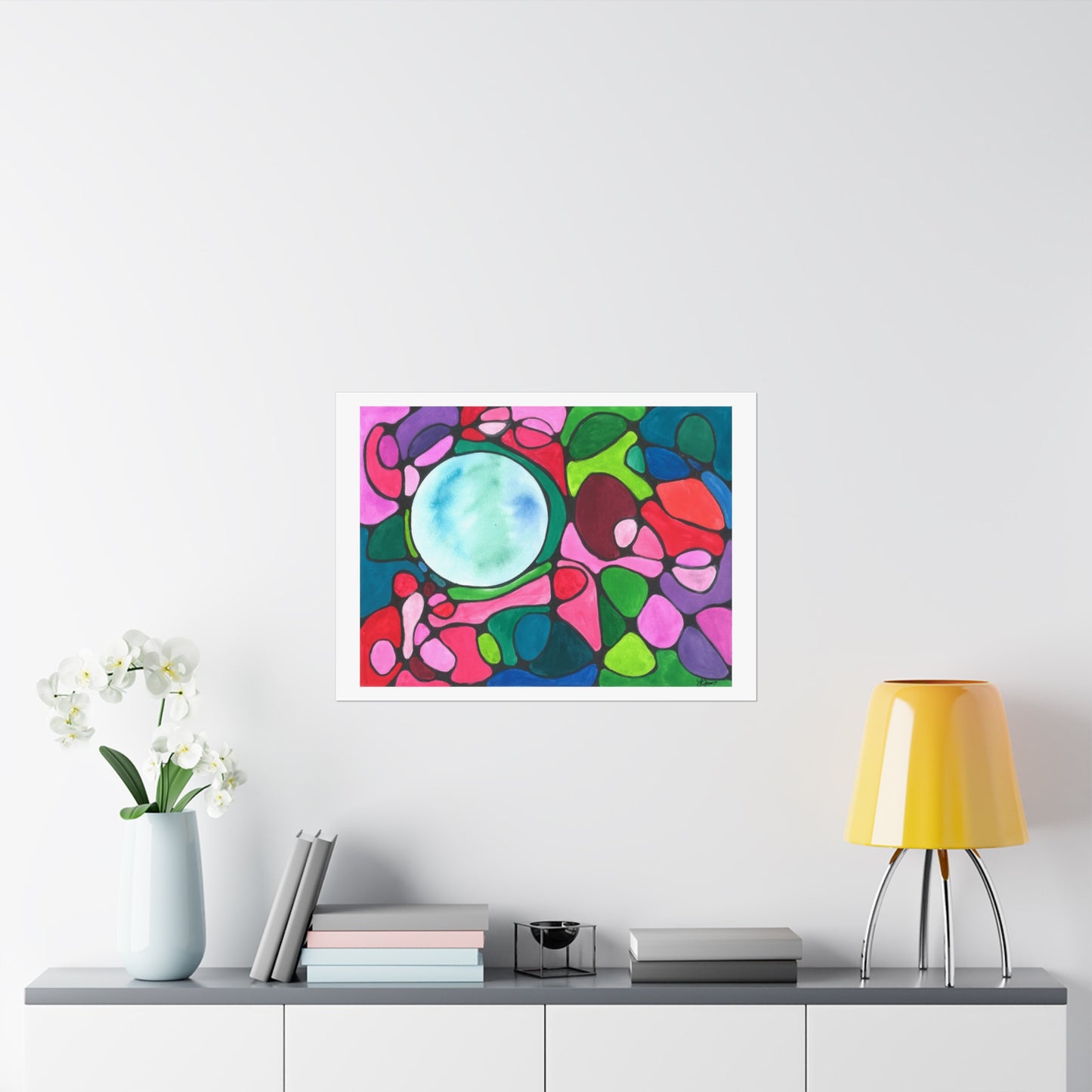 Neurographic art poster: Healing Blue Orb