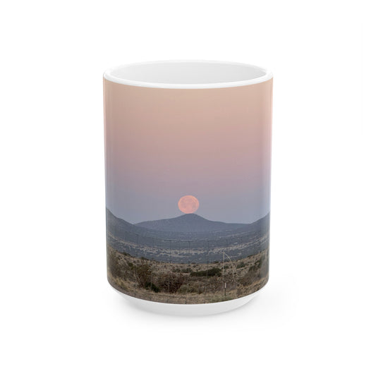 Moon on a high desert hill mug