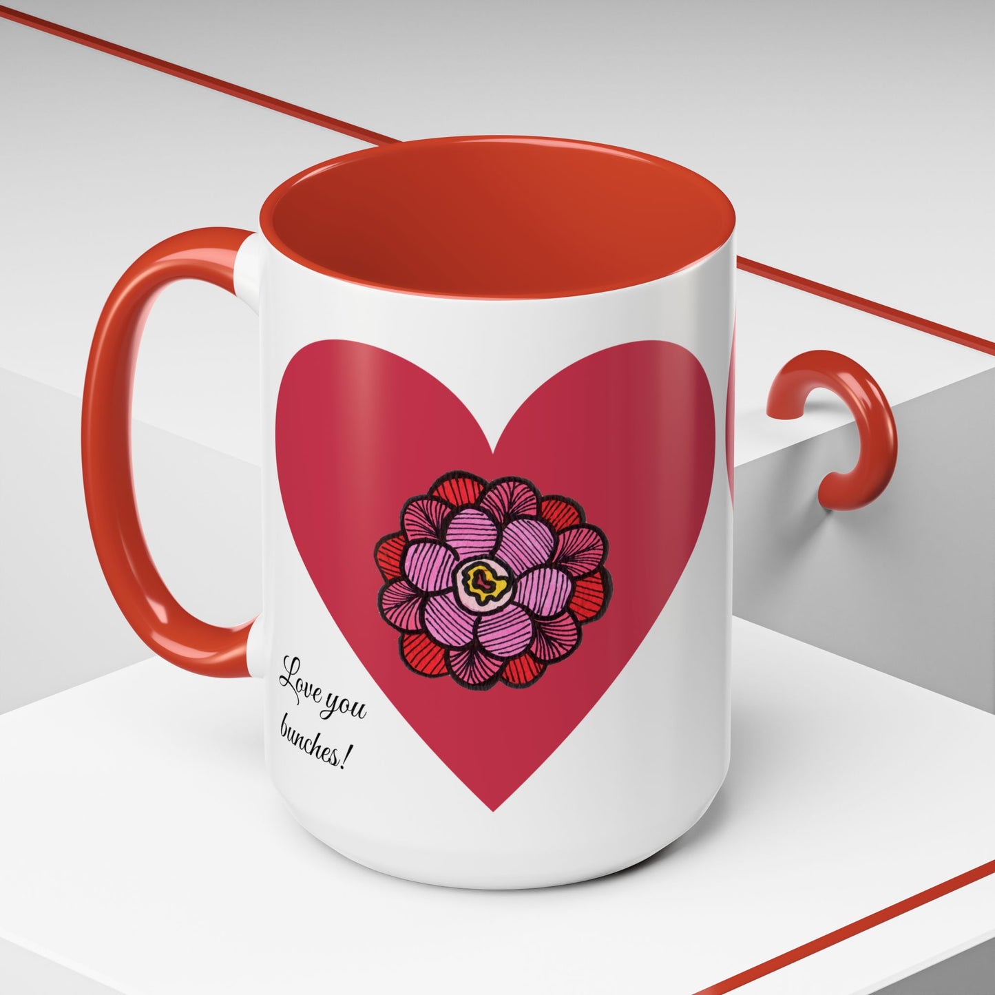 Heart Accent Coffee/Tea/Chai Mug - Love You Bunches