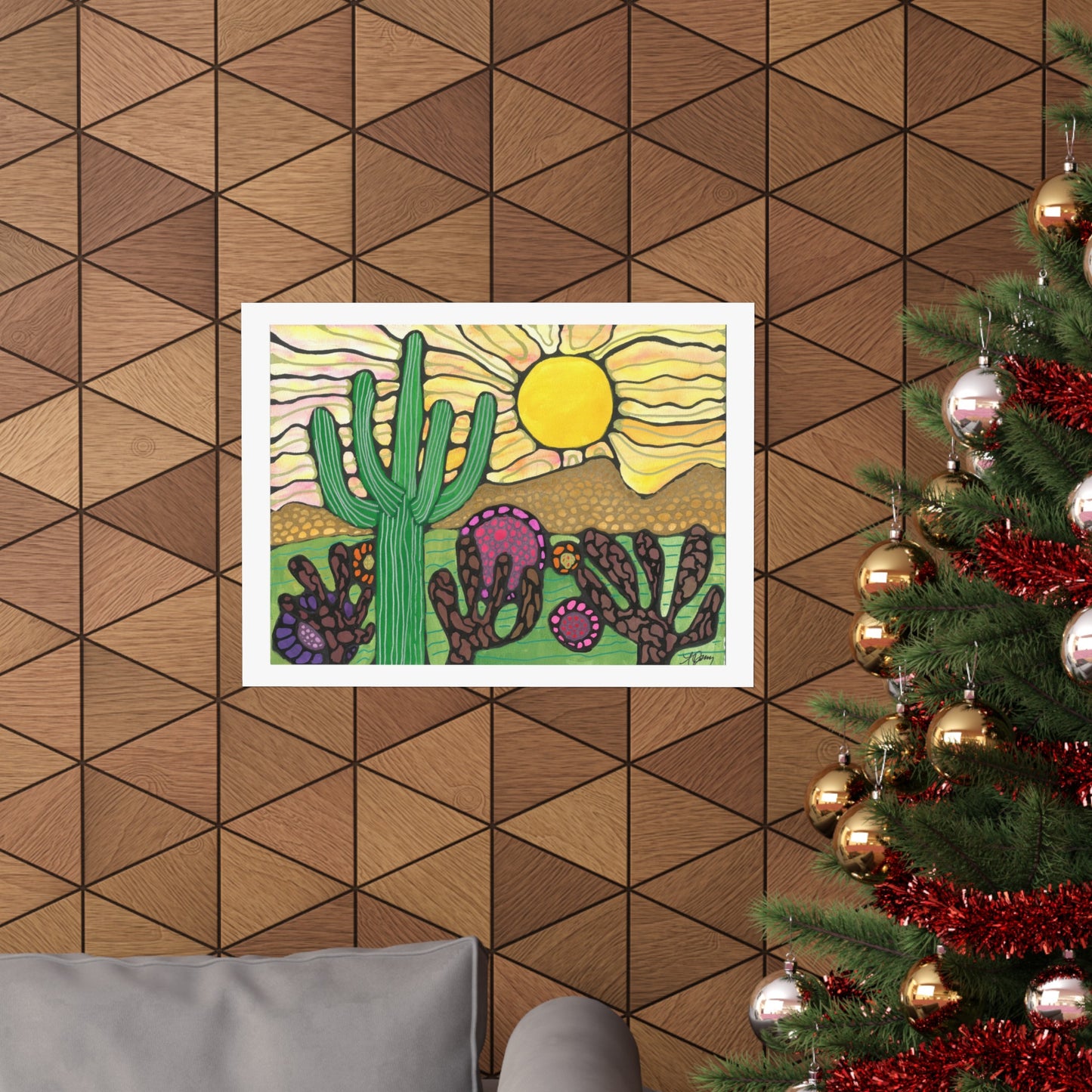 Desert Saguaro Neurographic Art Poster