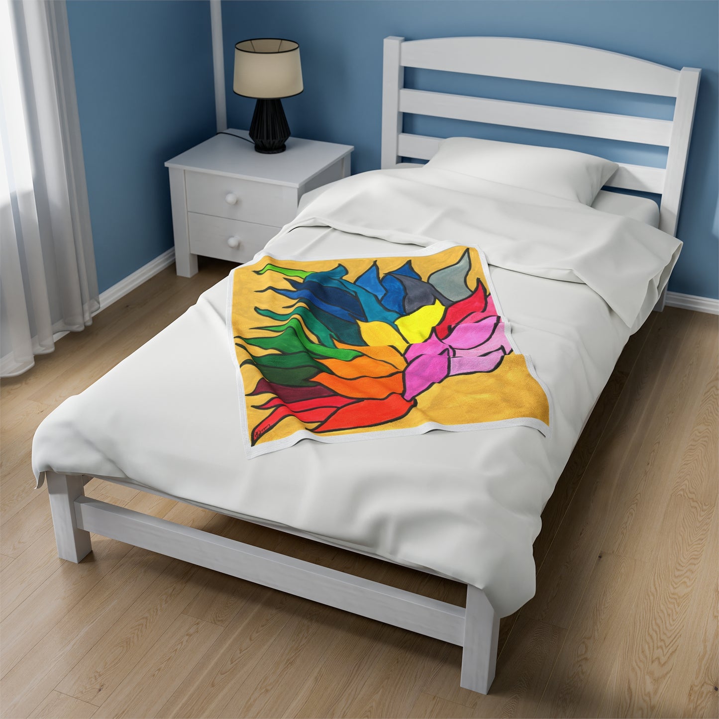 Flame Leaves Plush Blanket