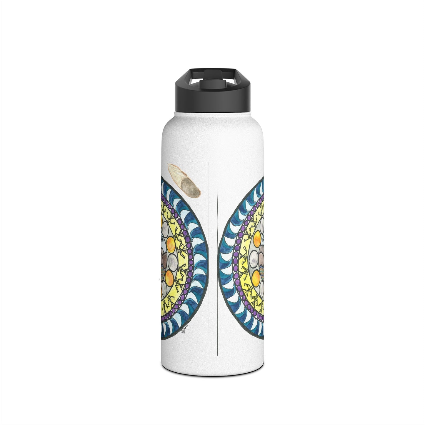 Stainless Steel Water Bottle with Wheel of Healing #2