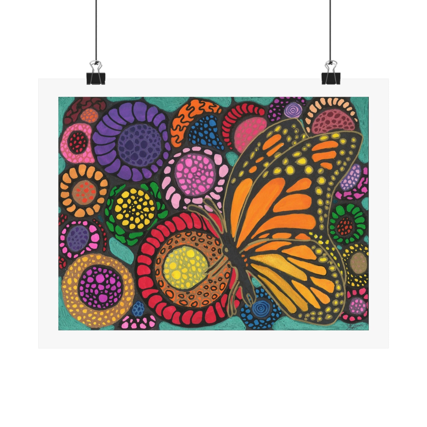 Butterfly with flowers Poster