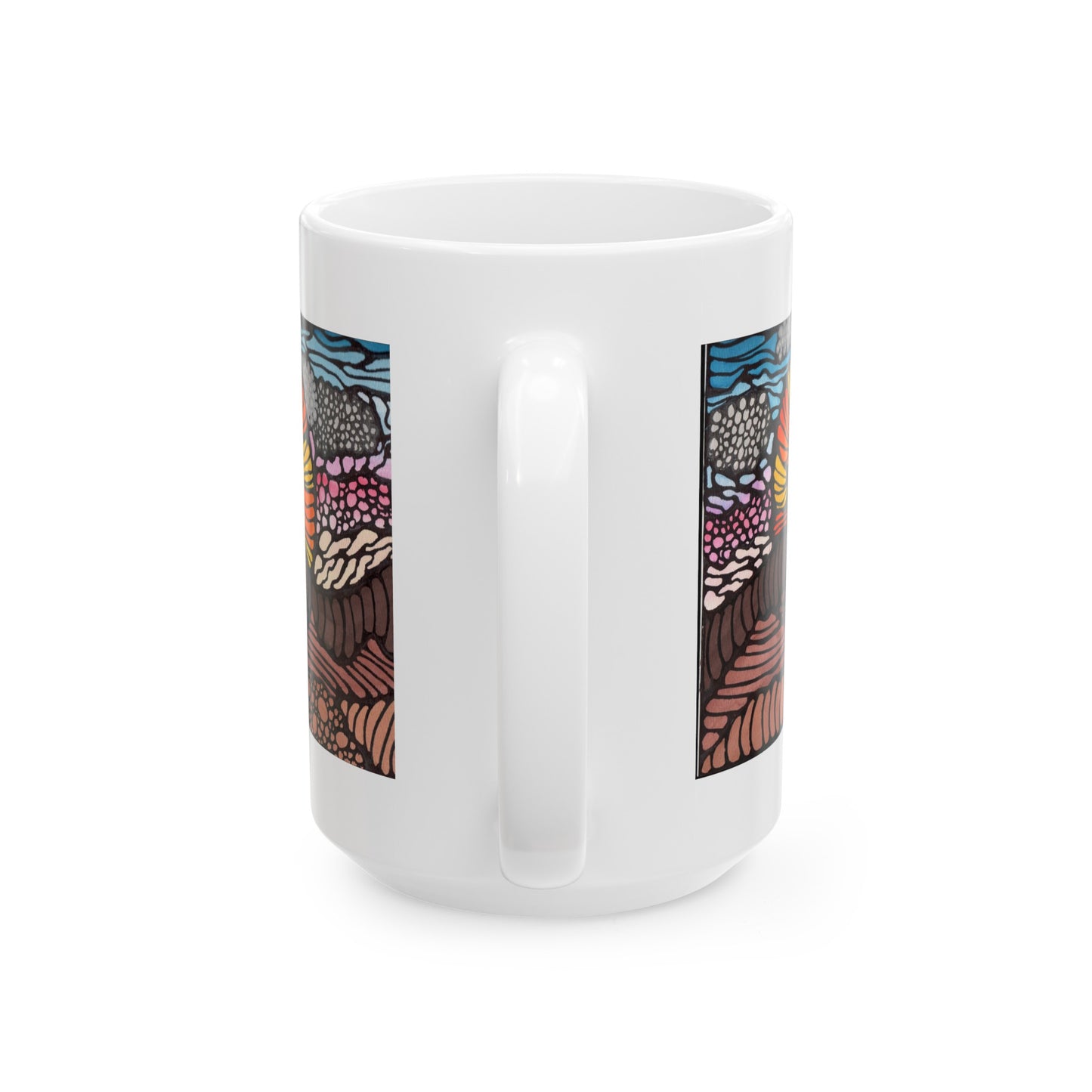 Neurographic art mug - The Healing Desert Sun