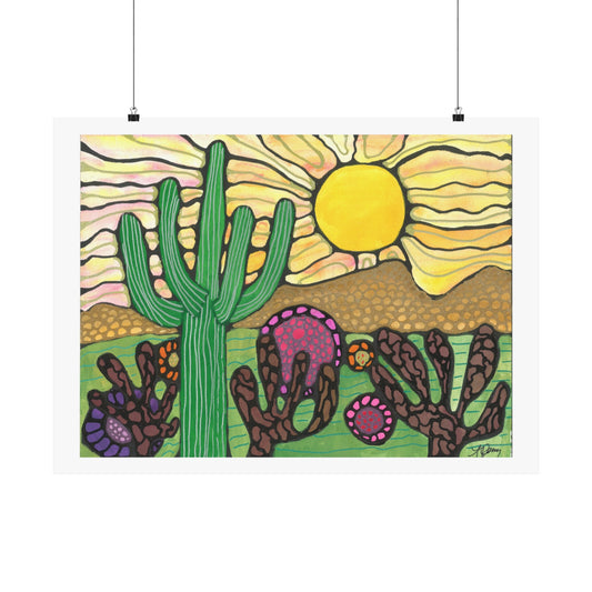 Desert Saguaro Neurographic Art Poster