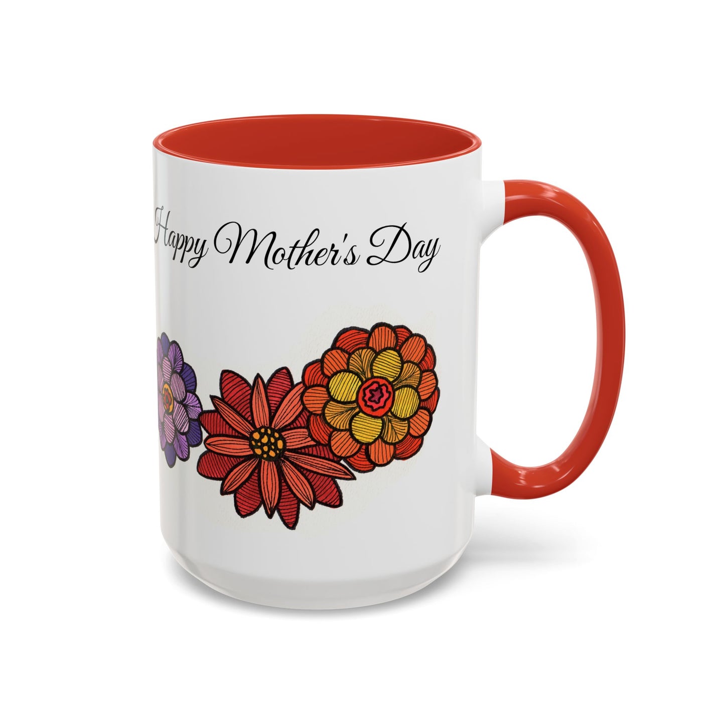 Floral Mother's Day Coffee Mug - 15oz Accent Mug for Moms