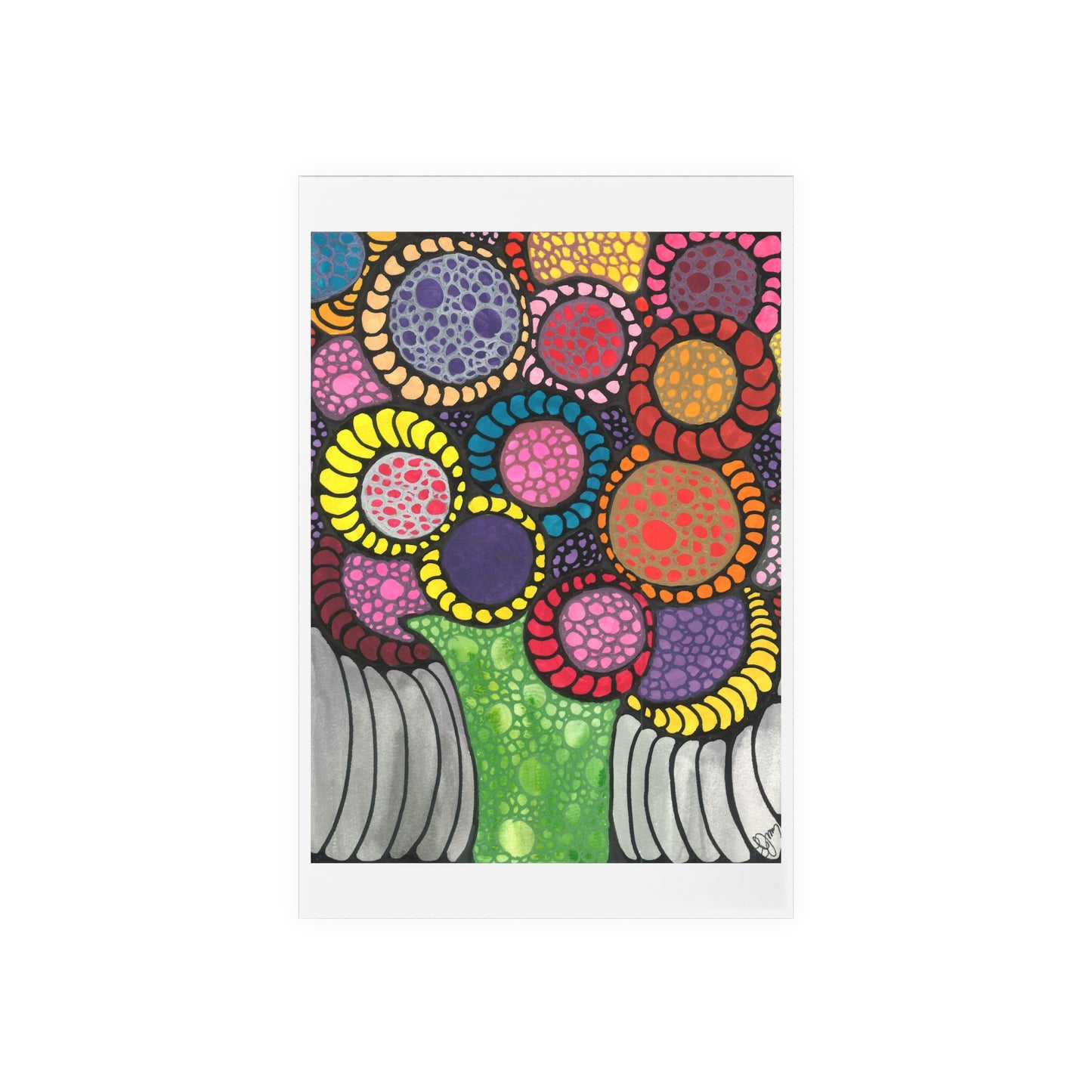 Flowers on acrylic glass