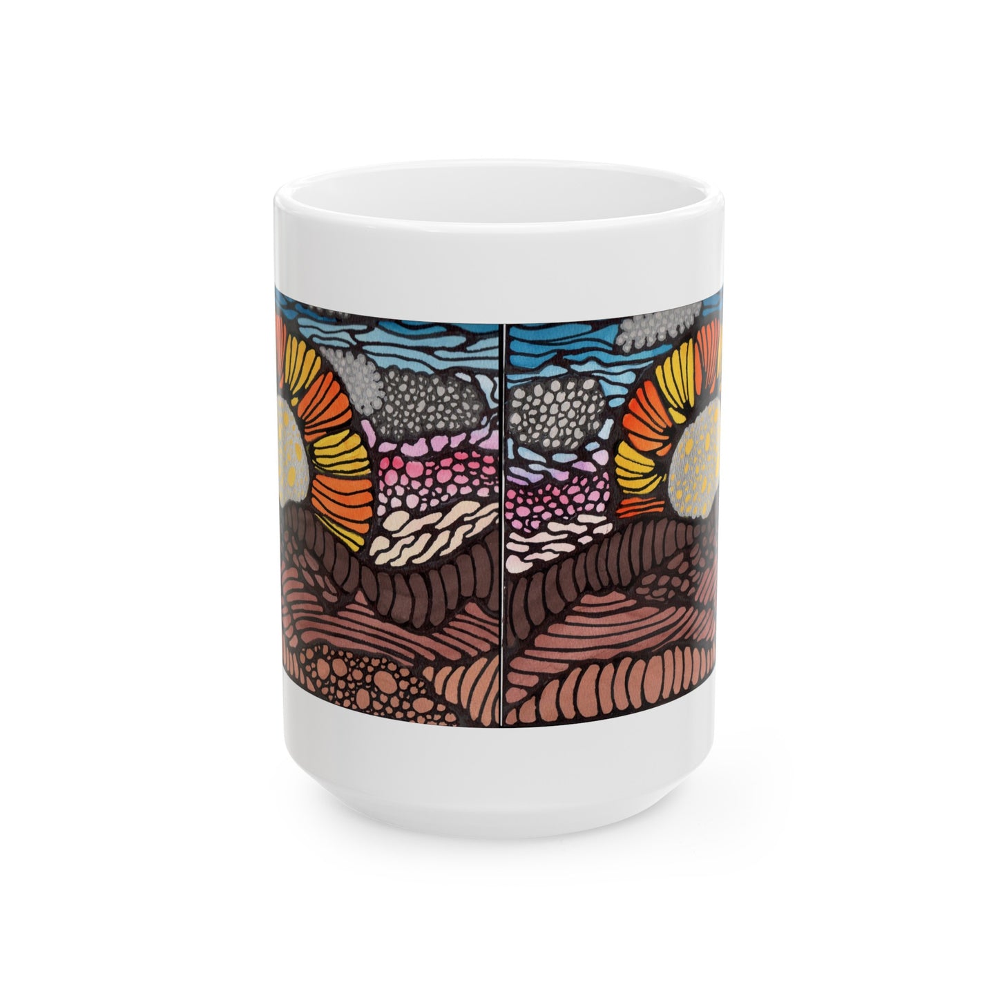 Neurographic art mug - The Healing Desert Sun