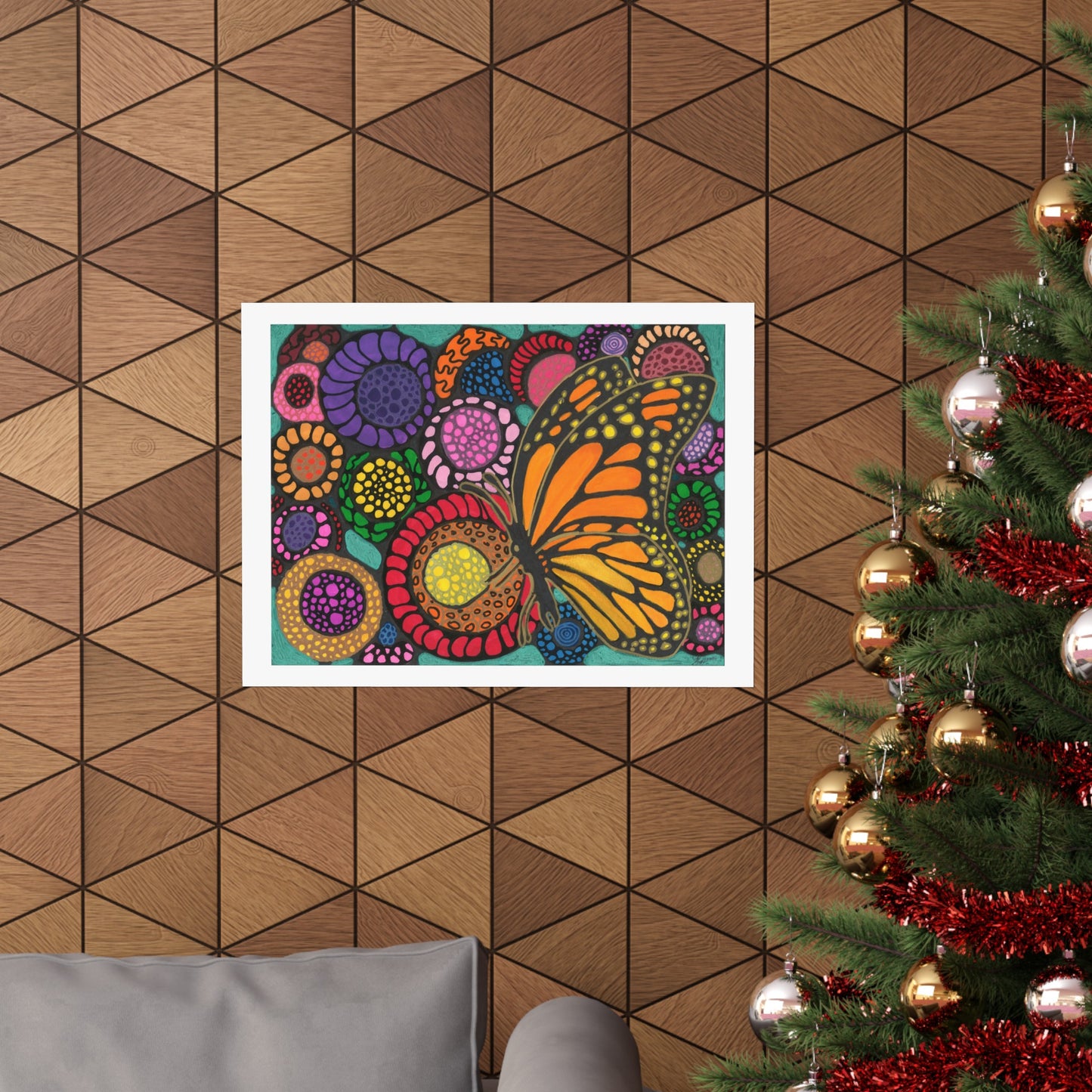 Butterfly with flowers Poster