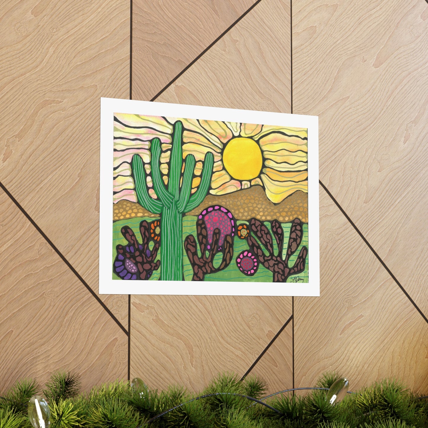 Desert Saguaro Neurographic Art Poster