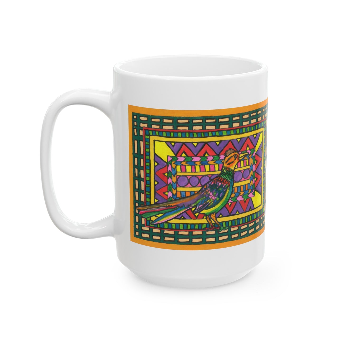 Colorful roadrunner mug