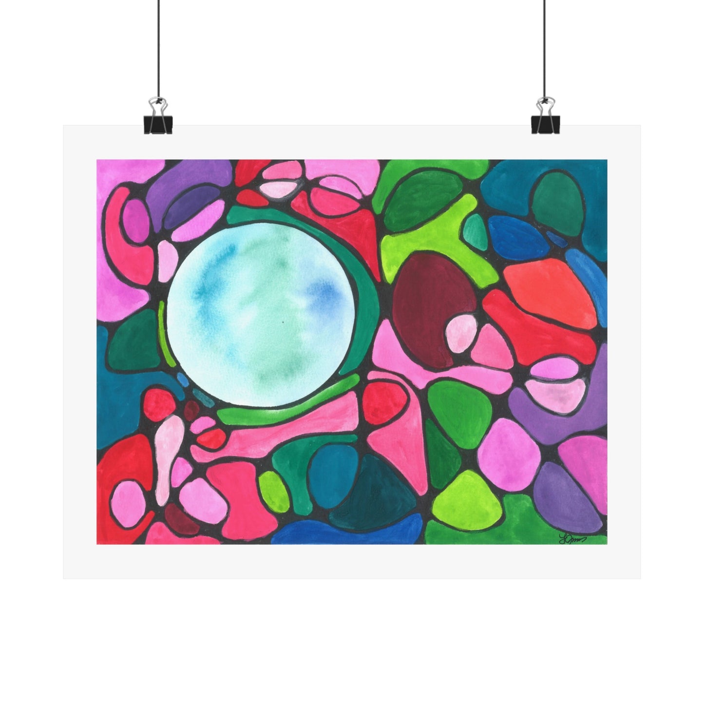 Neurographic art poster: Healing Blue Orb