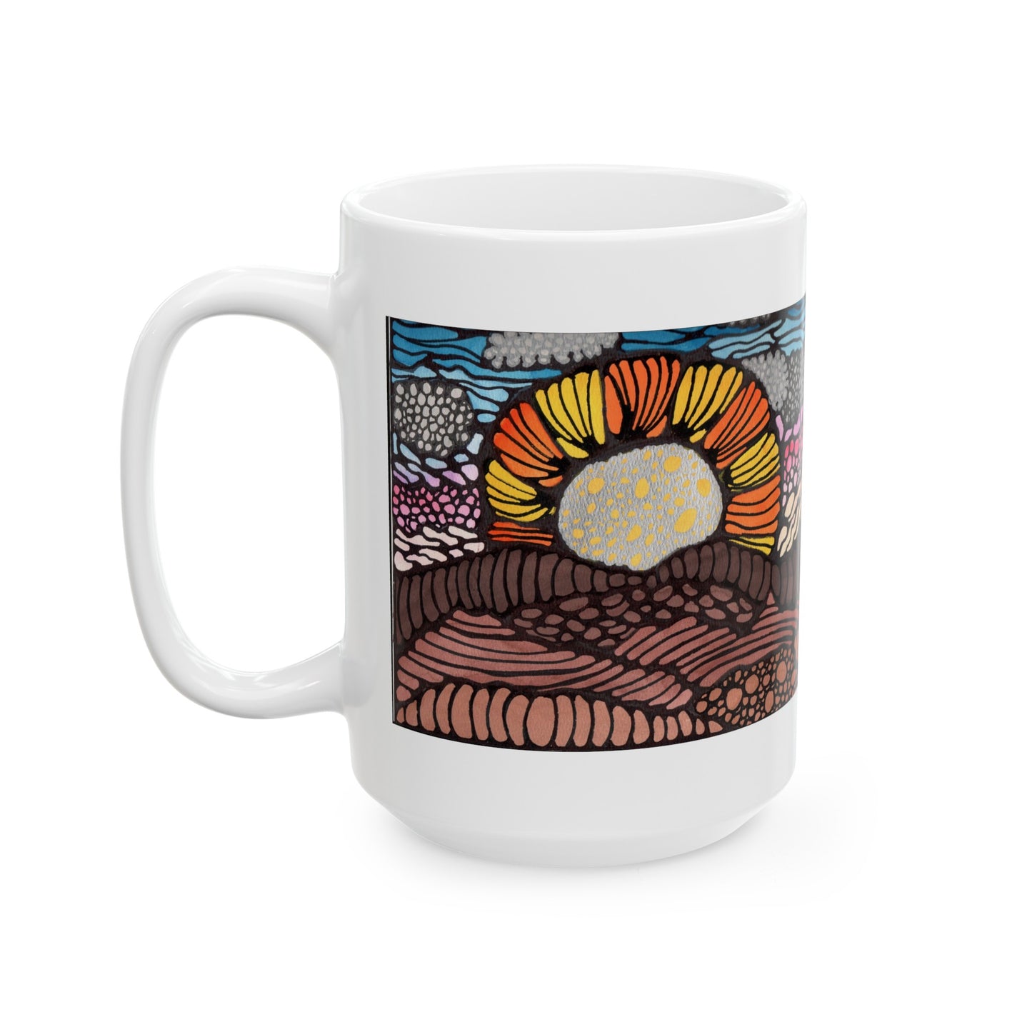 Neurographic art mug - The Healing Desert Sun