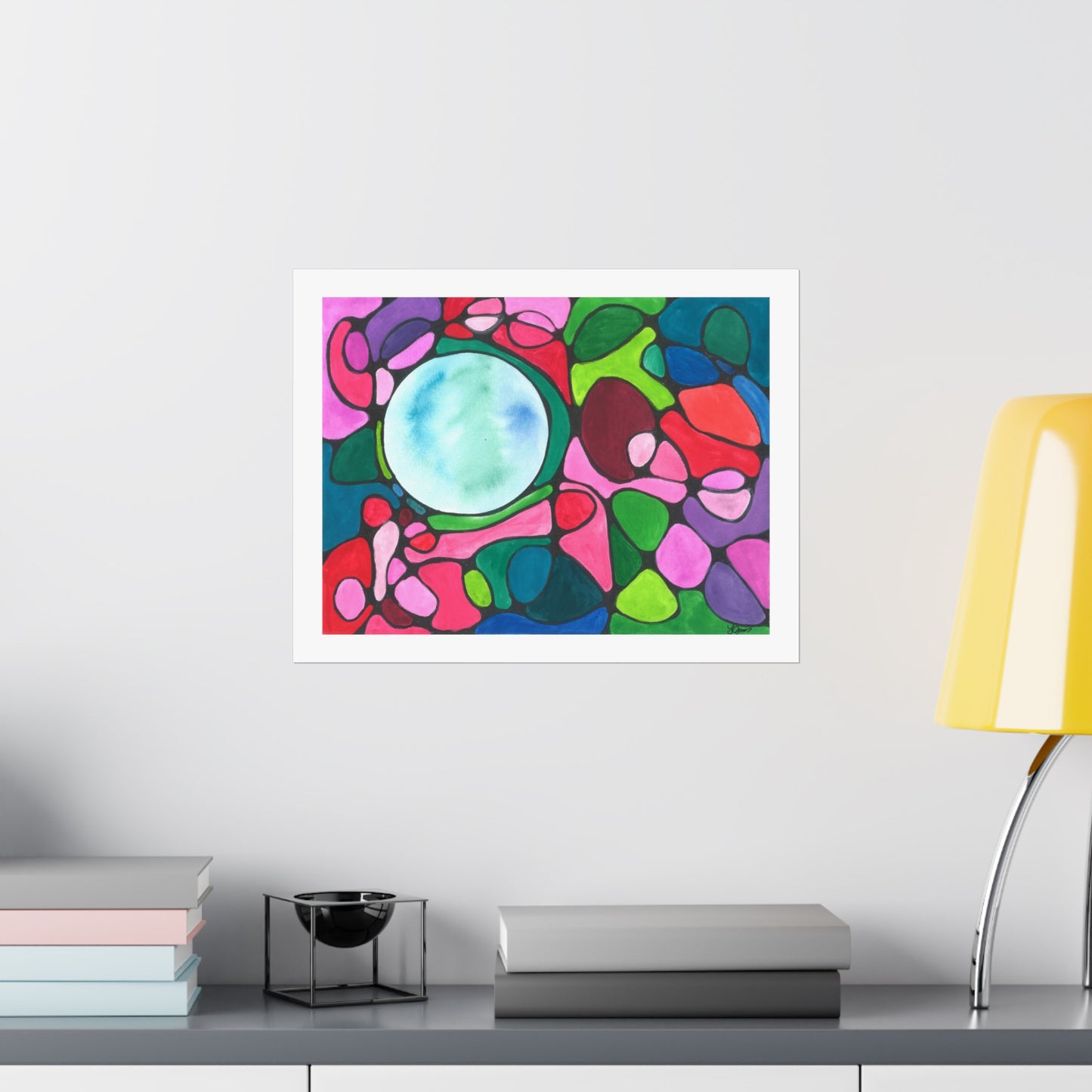 Neurographic art poster: Healing Blue Orb