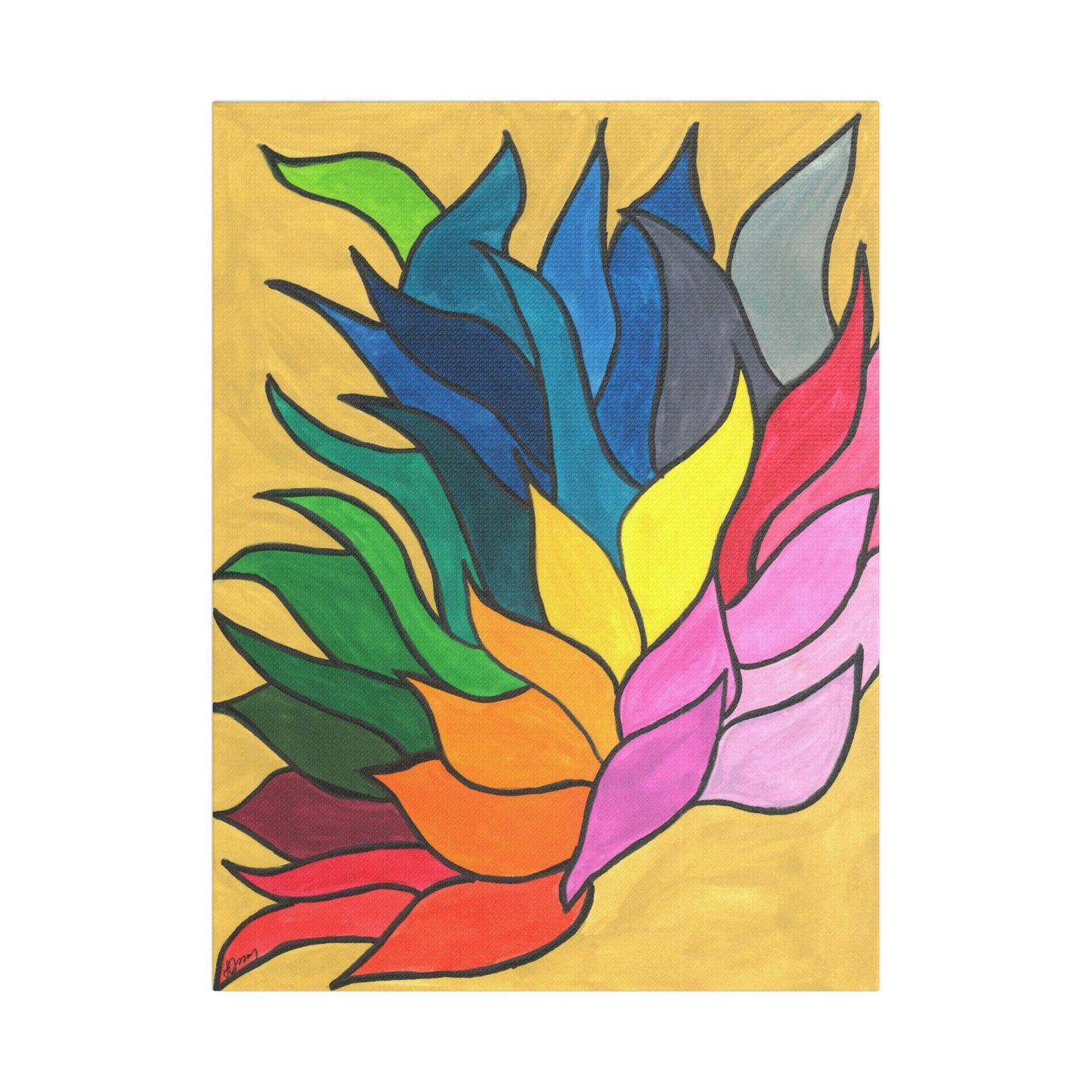 Flame Leaves Canvas