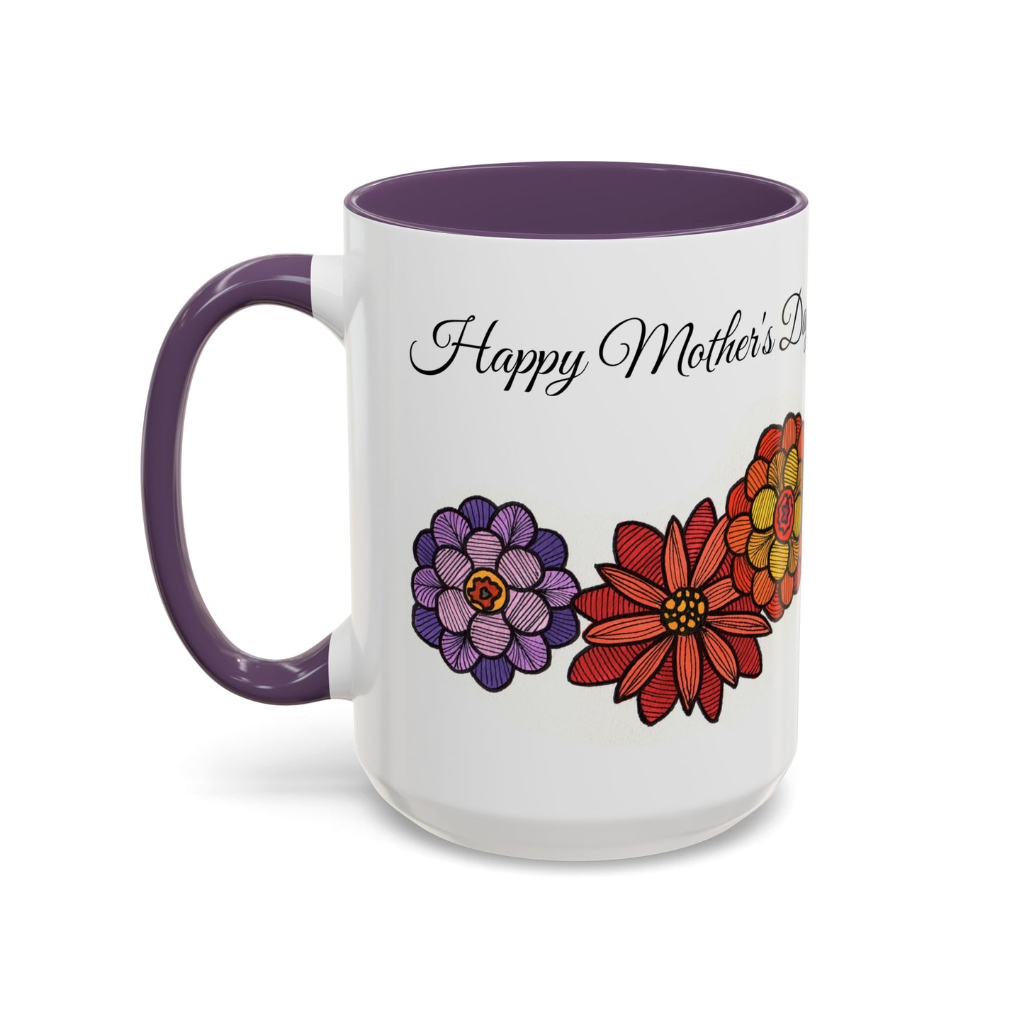 Floral Mother's Day Coffee Mug - 15oz Accent Mug for Moms