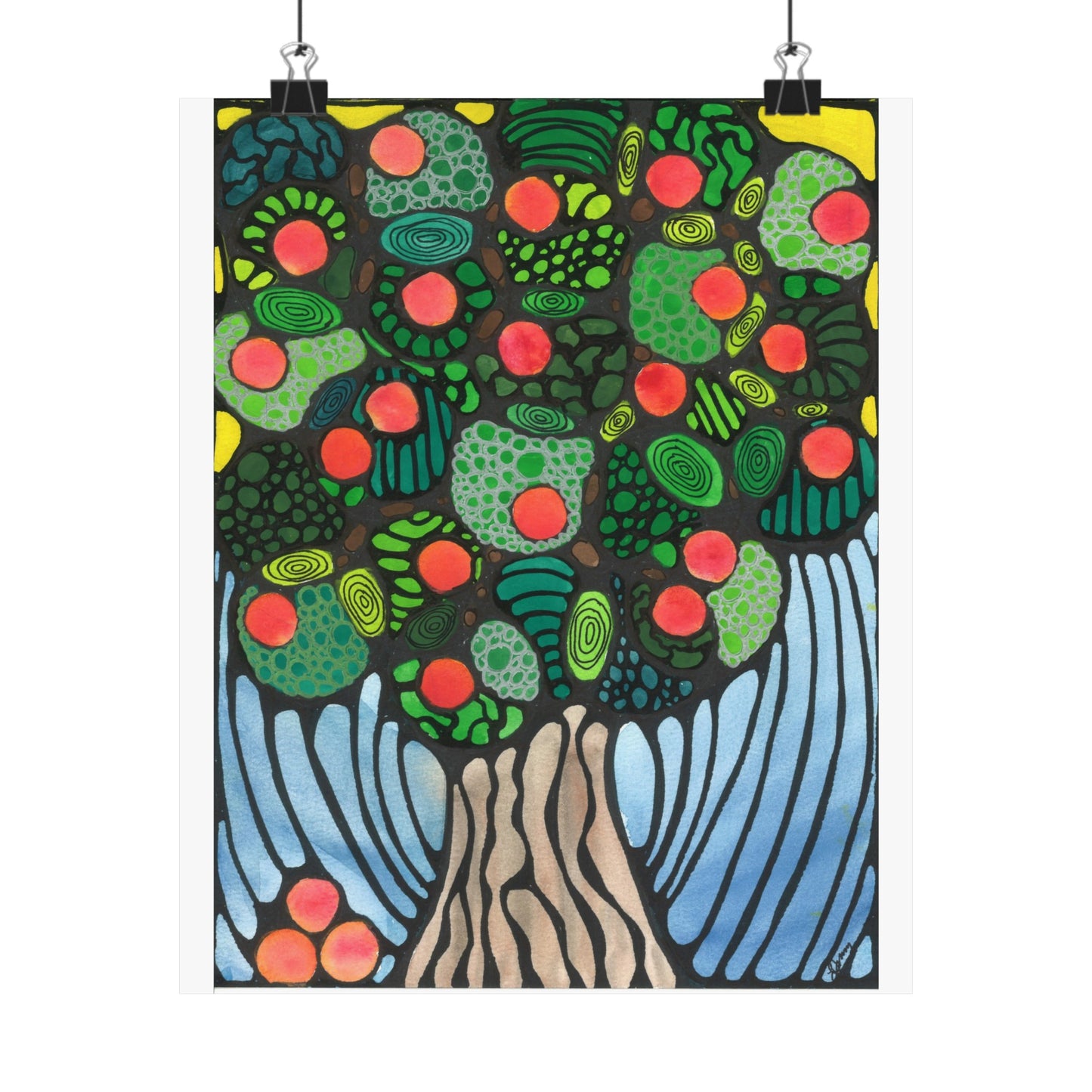 Neurographic art: Peach tree poster