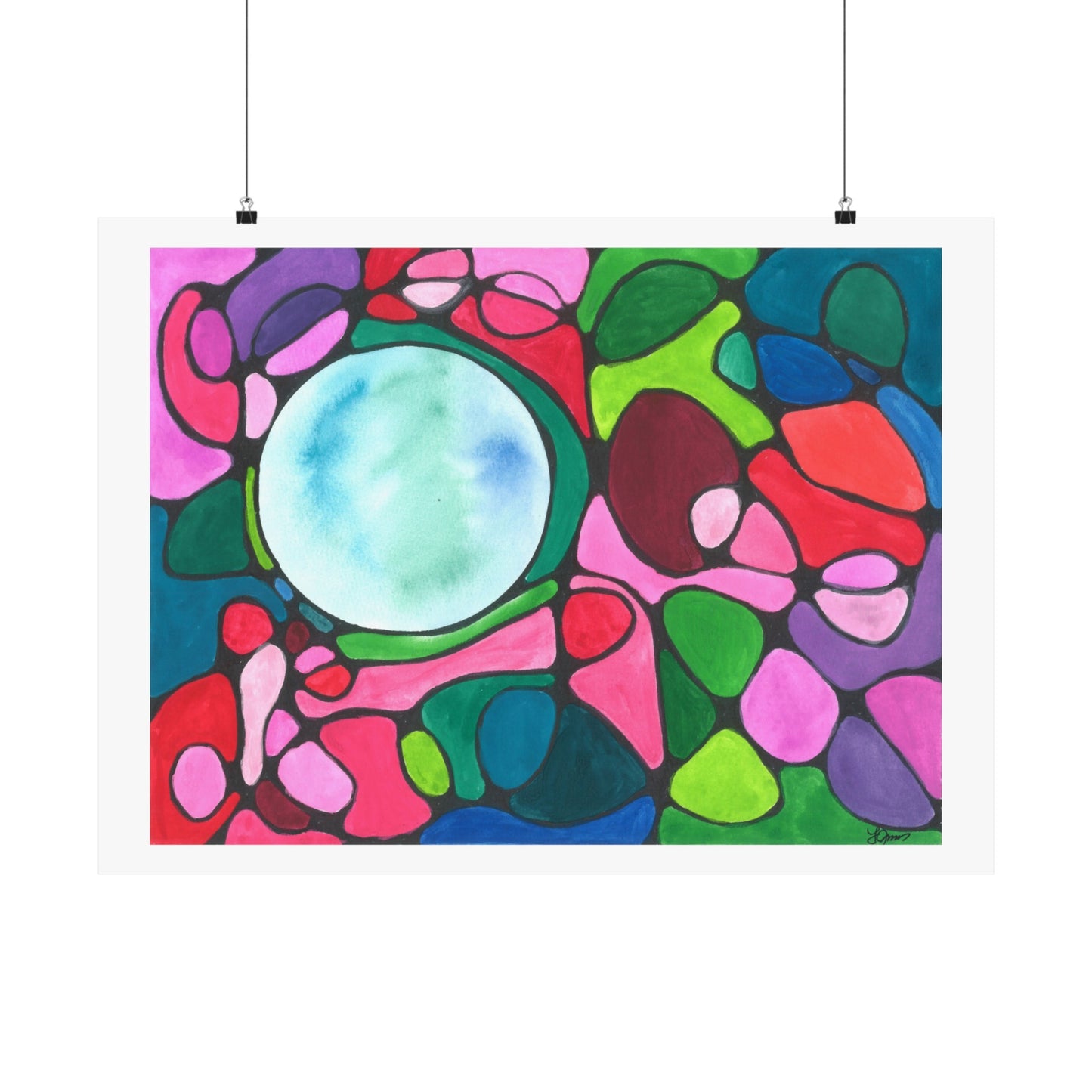 Neurographic art poster: Healing Blue Orb