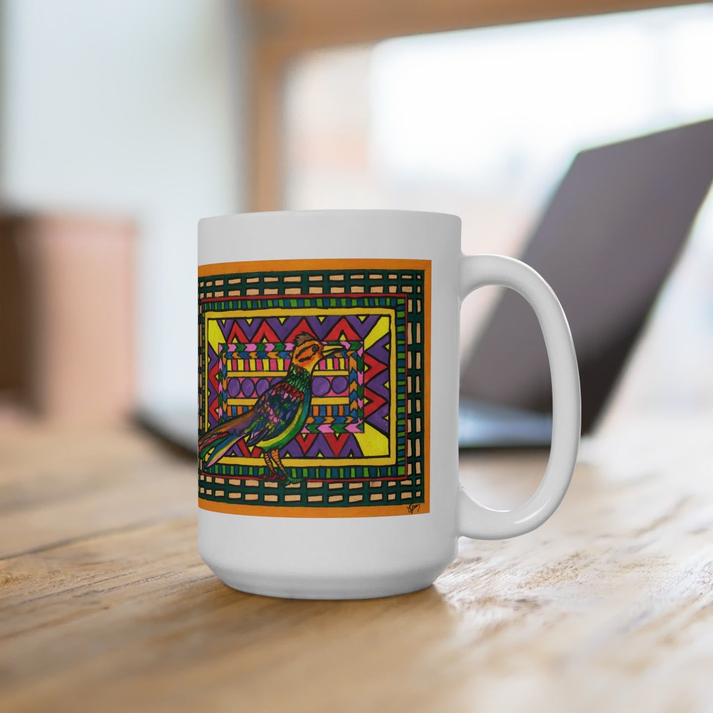 Colorful roadrunner mug