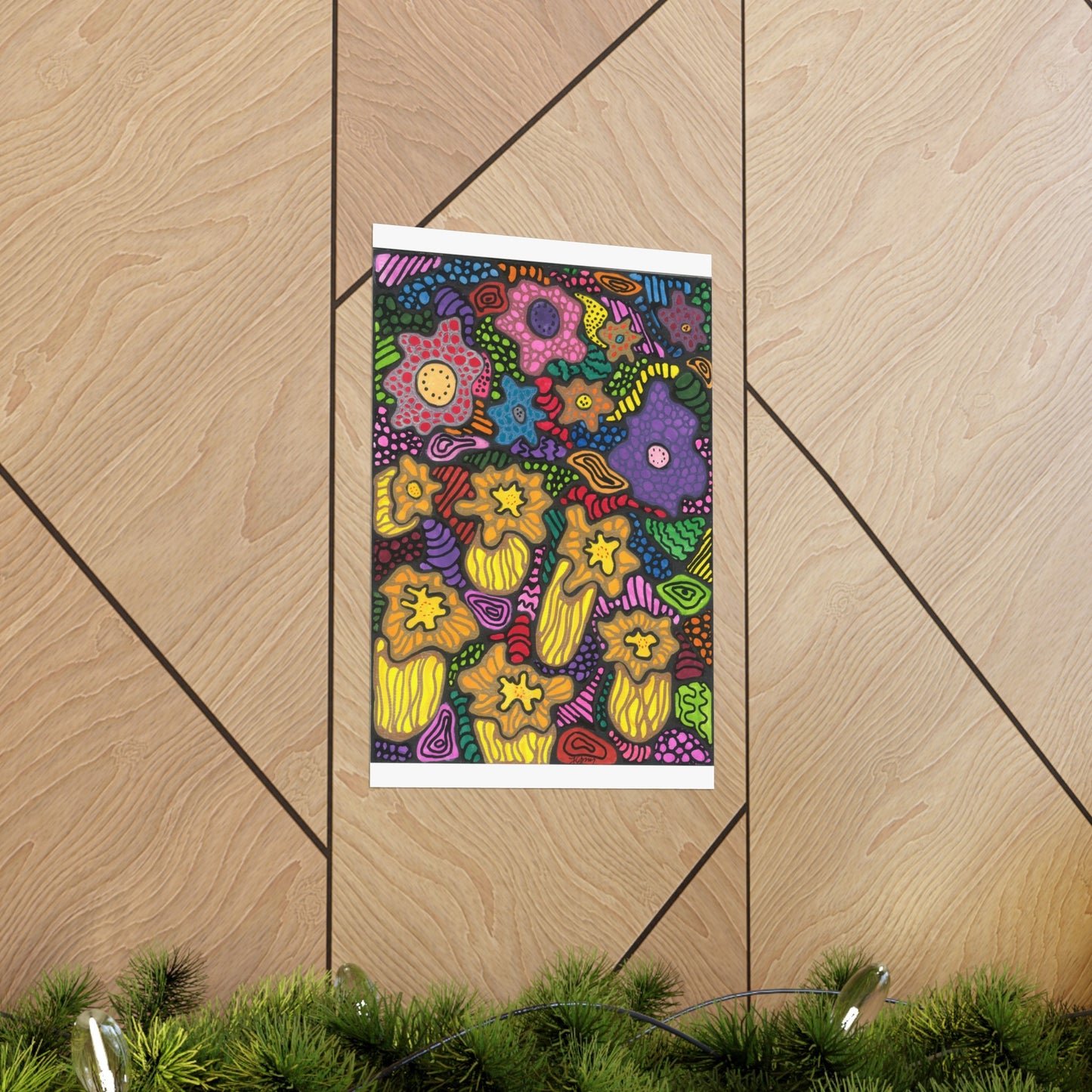 Neurographic art - Daffodils and spring flowers poster