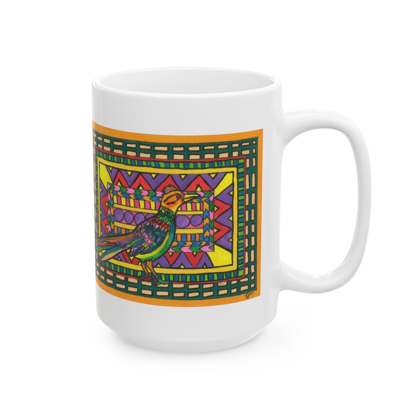 Colorful roadrunner mug