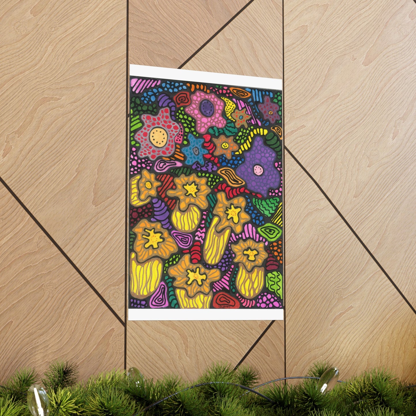 Neurographic art - Daffodils and spring flowers poster