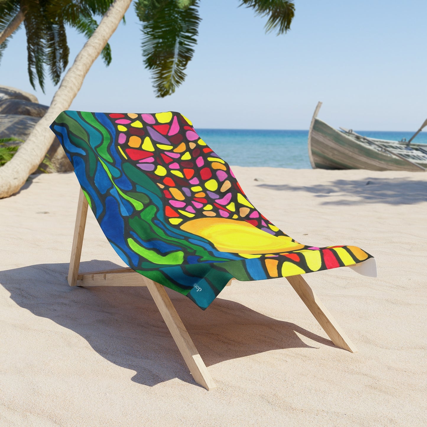 Bejeweled Sun Neurographic art Beach Towel